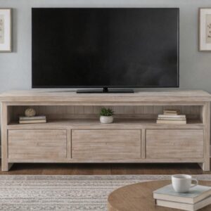 Oak Jackie TV Unit in Whitewash